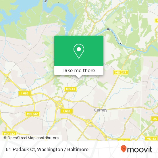 Mapa de 61 Padauk Ct, Parkville, MD 21234