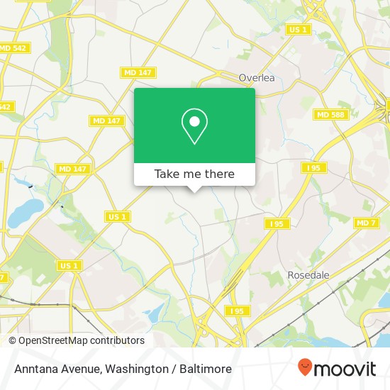 Mapa de Anntana Avenue, Anntana Ave, Baltimore, MD 21206, USA