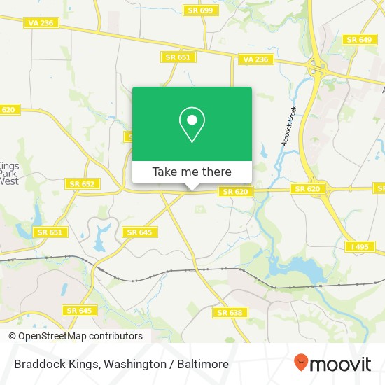 Mapa de Braddock Kings, Annandale, VA 22003