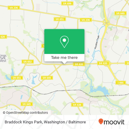 Mapa de Braddock Kings Park, Annandale, VA 22003