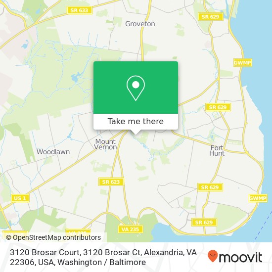 Mapa de 3120 Brosar Court, 3120 Brosar Ct, Alexandria, VA 22306, USA