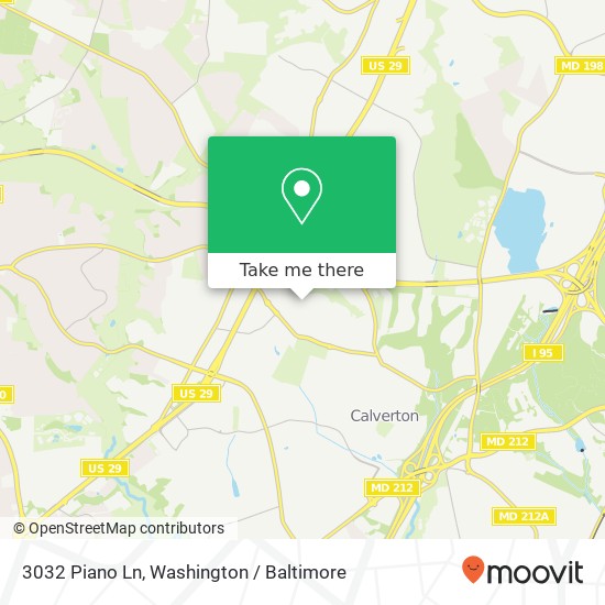 Mapa de 3032 Piano Ln, Silver Spring, MD 20904
