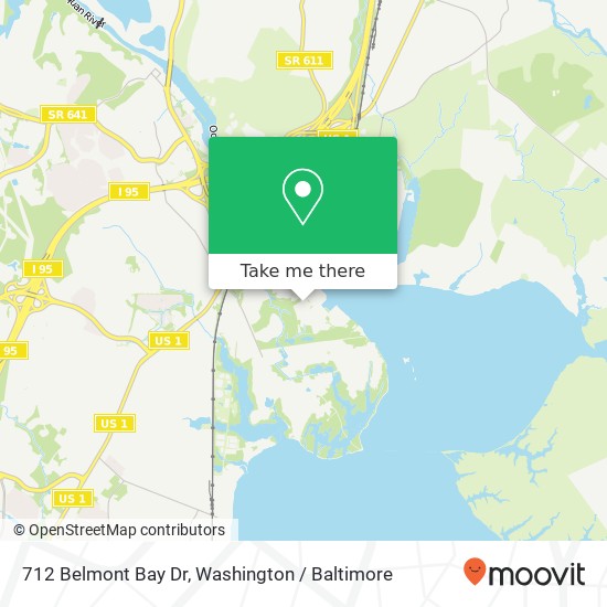 Mapa de 712 Belmont Bay Dr, Woodbridge, VA 22191