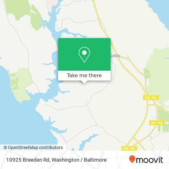 Mapa de 10925 Breeden Rd, Lusby, MD 20657