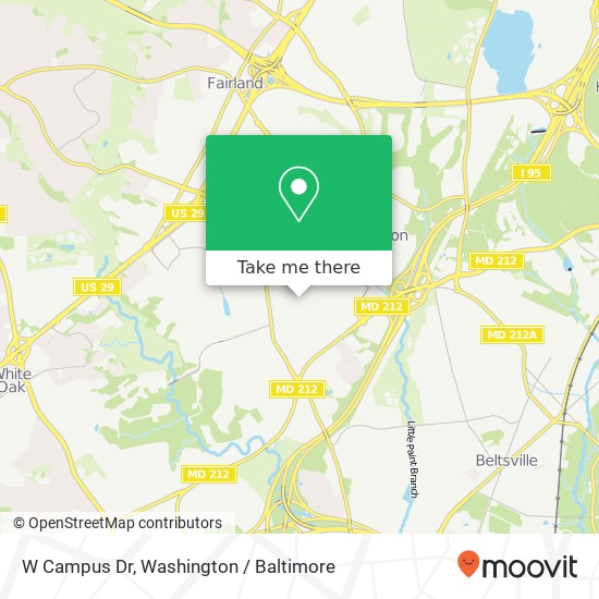 Mapa de W Campus Dr, Beltsville, MD 20705