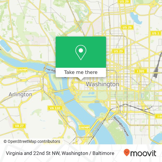 Mapa de Virginia and 22nd St NW, Washington, DC 20052