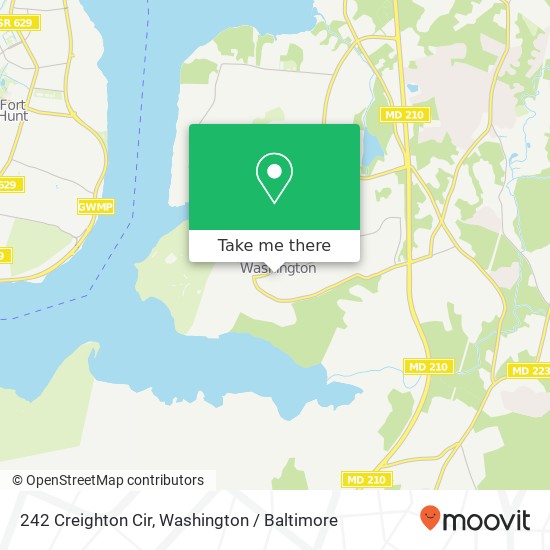 Mapa de 242 Creighton Cir, Fort Washington, MD 20744