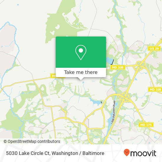 Mapa de 5030 Lake Circle Ct, Columbia, MD 21044