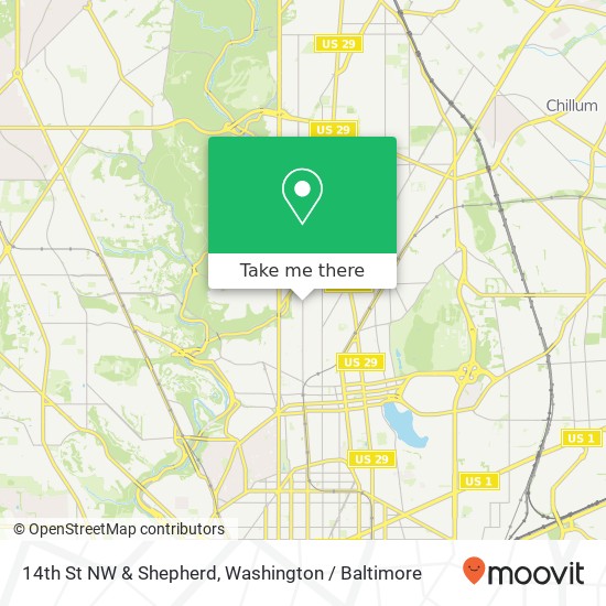 Mapa de 14th St NW & Shepherd, Washington, DC 20011