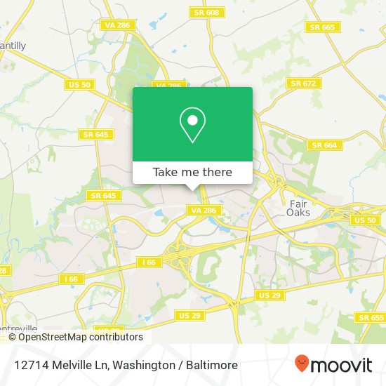 Mapa de 12714 Melville Ln, Fairfax, VA 22033