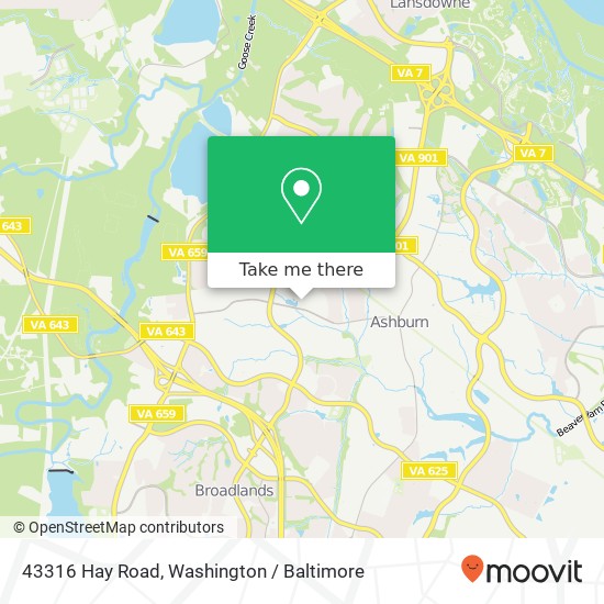 Mapa de 43316 Hay Road, 43316 Hay Rd, Ashburn, VA 20147, USA