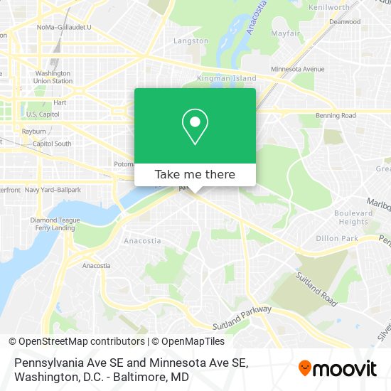 Pennsylvania Ave SE and Minnesota Ave SE map