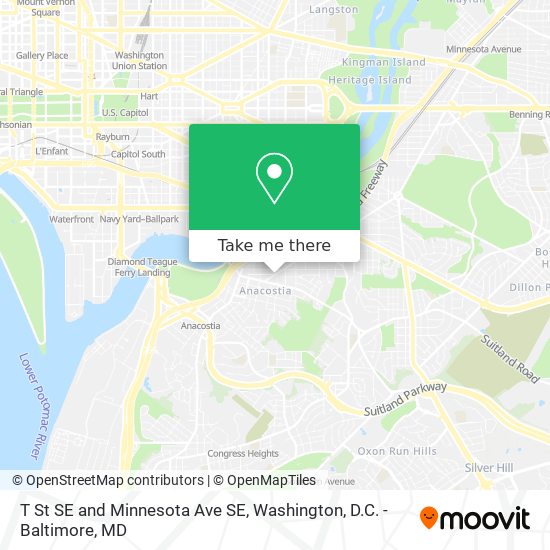 Mapa de T St SE and Minnesota Ave SE