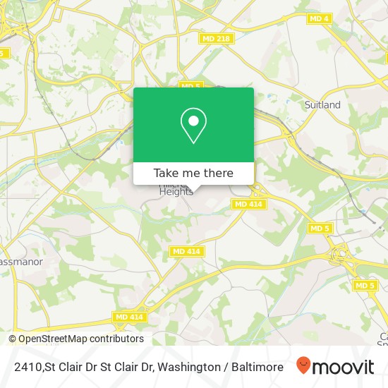 Mapa de 2410,St Clair Dr St Clair Dr, Temple Hills, MD 20748