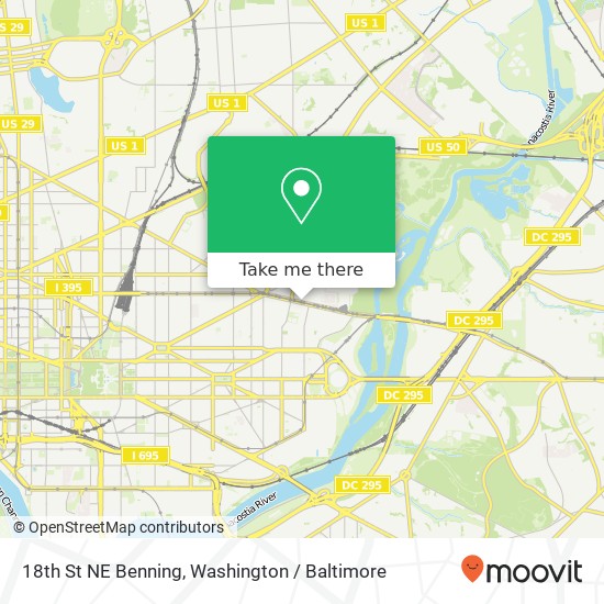 Mapa de 18th St NE Benning, Washington, DC 20002