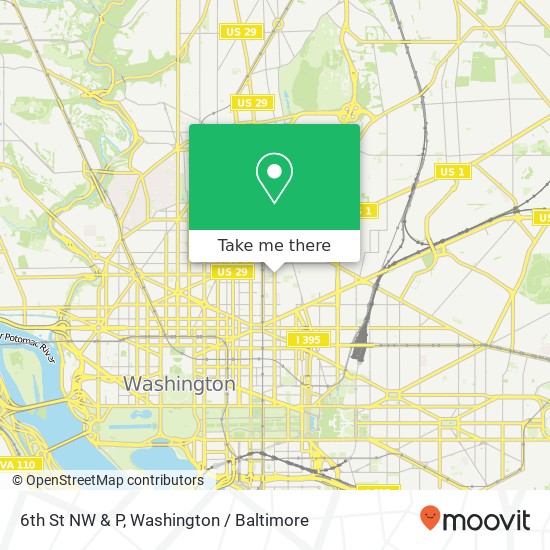 6th St NW & P, Washington, DC 20001 map