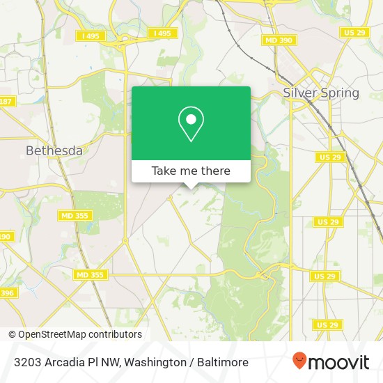 Mapa de 3203 Arcadia Pl NW, Washington, DC 20015