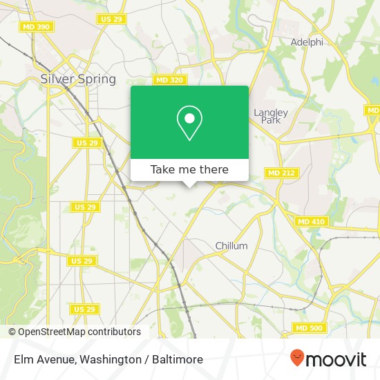 Elm Avenue, Elm Ave, Takoma Park, MD 20912, USA map