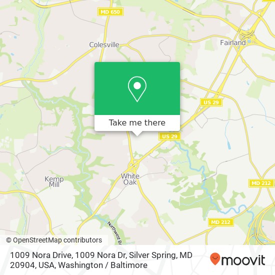 1009 Nora Drive, 1009 Nora Dr, Silver Spring, MD 20904, USA map