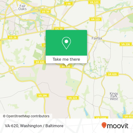 Mapa de VA-620, Fairfax, VA 22030