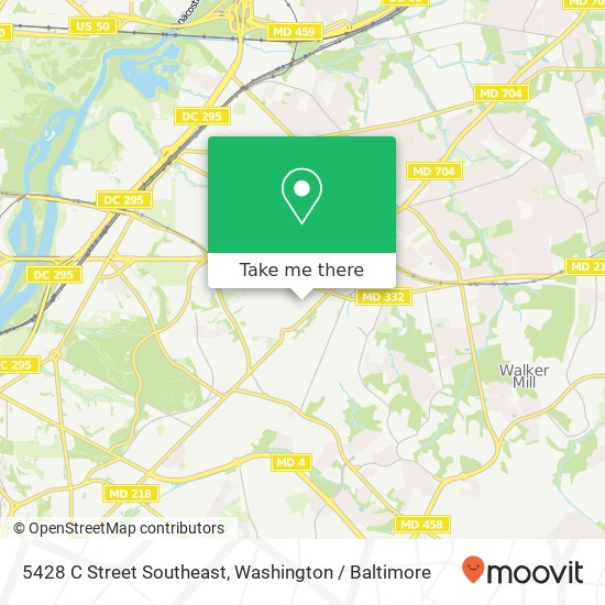 Mapa de 5428 C Street Southeast, 5428 C St SE, Washington, DC 20019, USA
