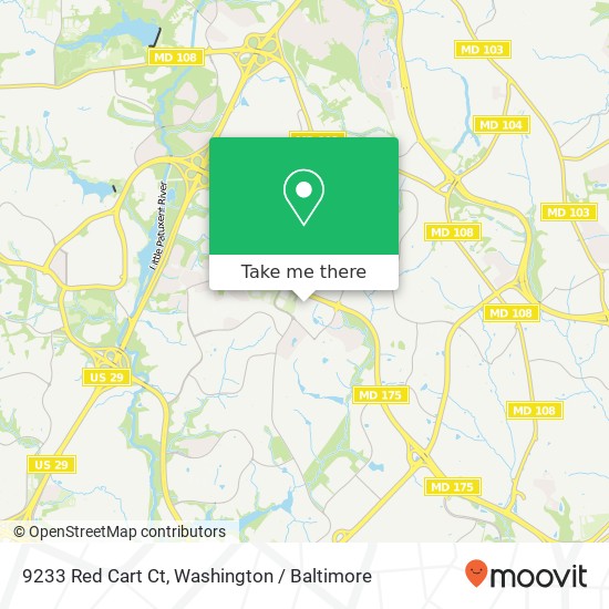 Mapa de 9233 Red Cart Ct, Columbia, MD 21045