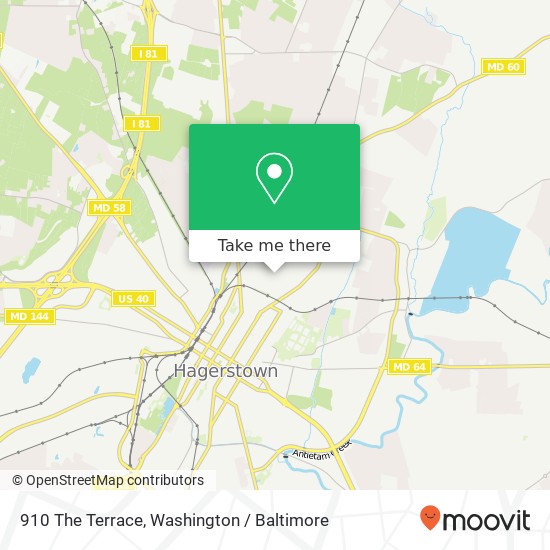 Mapa de 910 The Terrace, Hagerstown, MD 21742