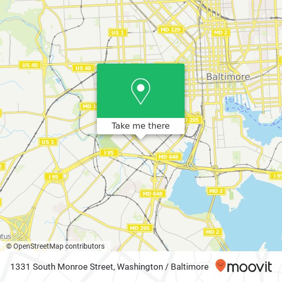 1331 South Monroe Street, 1331 S Monroe St, Baltimore, MD 21230, USA map