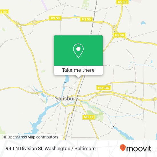 Mapa de 940 N Division St, Salisbury, MD 21801