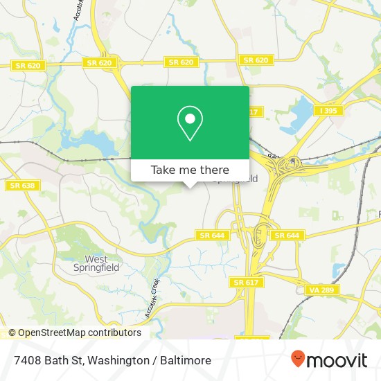 Mapa de 7408 Bath St, Springfield, VA 22150