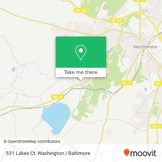 Mapa de 531 Lakes Ct, Westminster, MD 21158