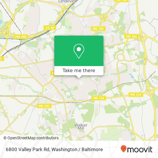 Mapa de 6800 Valley Park Rd, Capitol Heights, MD 20743