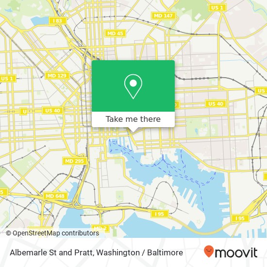 Albemarle St and Pratt, Baltimore, MD 21202 map