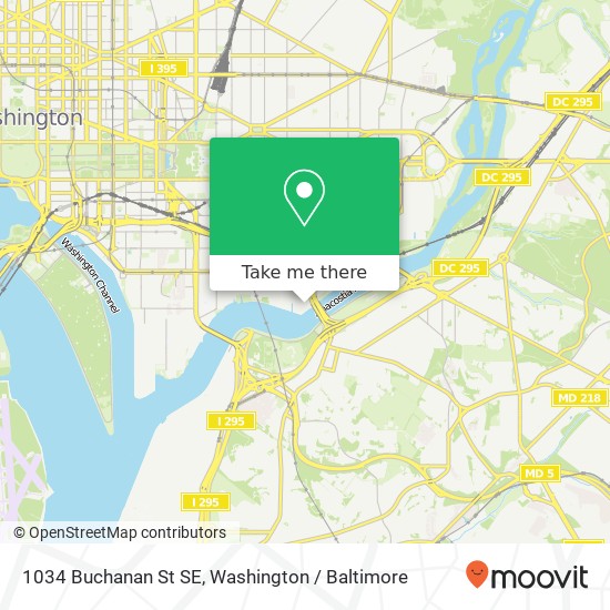 Mapa de 1034 Buchanan St SE, Washington Navy Yard, DC 20374
