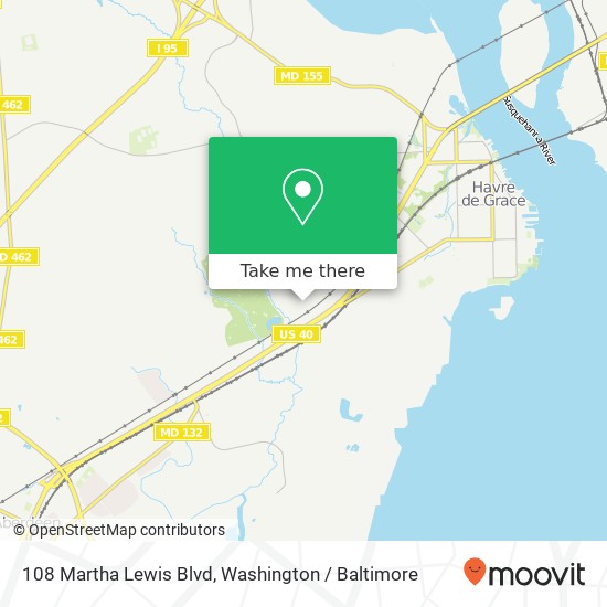 Mapa de 108 Martha Lewis Blvd, Havre de Grace, MD 21078
