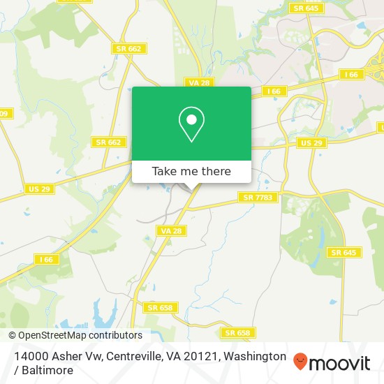 Mapa de 14000 Asher Vw, Centreville, VA 20121
