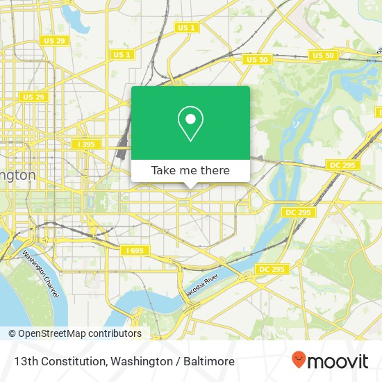 Mapa de 13th Constitution, Washington, DC 20002