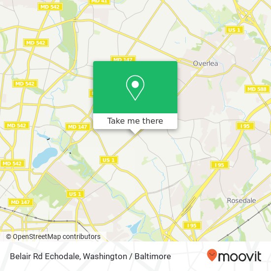 Belair Rd Echodale, Baltimore, MD 21206 map