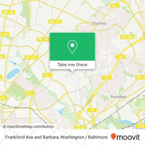 Mapa de Frankford Ave and Barbara, Baltimore, MD 21206