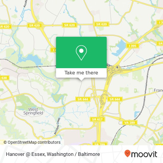 Mapa de Hanover @ Essex, Springfield, VA 22150