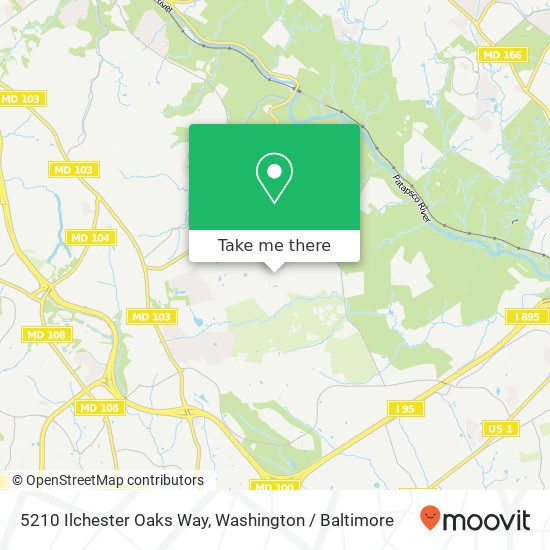 Mapa de 5210 Ilchester Oaks Way, Ellicott City, MD 21043