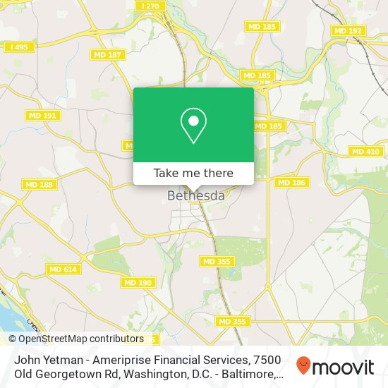 Mapa de John Yetman - Ameriprise Financial Services, 7500 Old Georgetown Rd