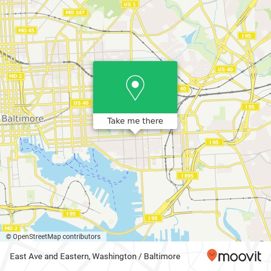 East Ave and Eastern, Baltimore, MD 21224 map
