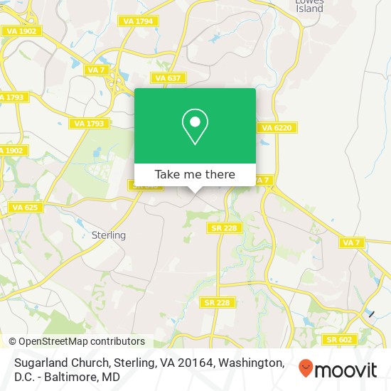 Sugarland Church, Sterling, VA 20164 map