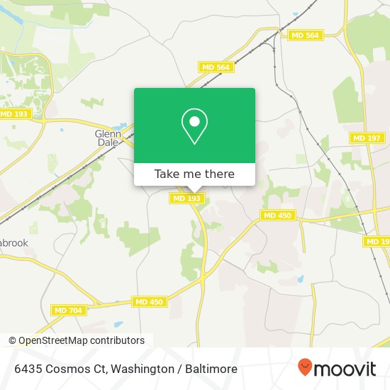 Mapa de 6435 Cosmos Ct, Glenn Dale, MD 20769