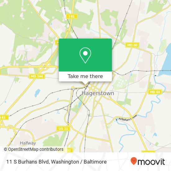 Mapa de 11 S Burhans Blvd, Hagerstown, MD 21740