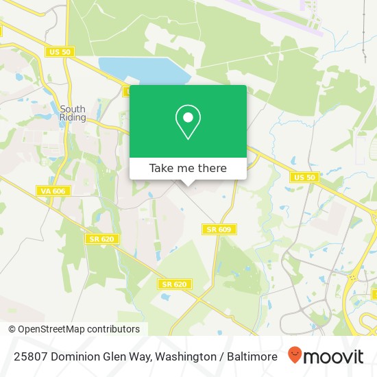 Mapa de 25807 Dominion Glen Way, Chantilly, VA 20152