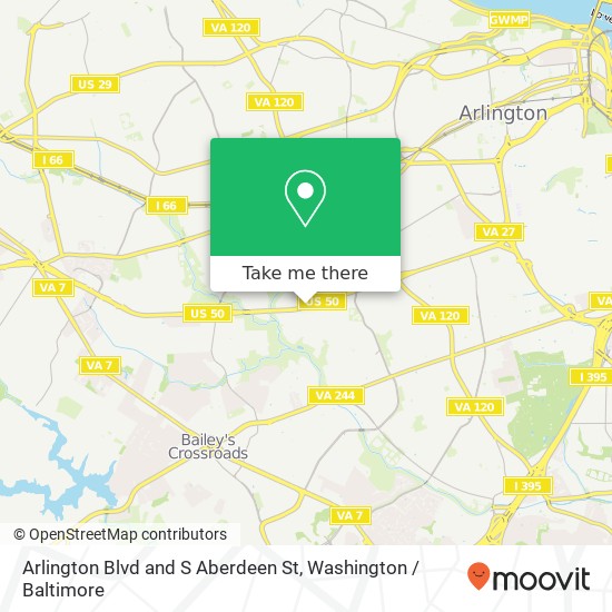 Arlington Blvd and S Aberdeen St, Arlington (SOUTH), VA 22204 map