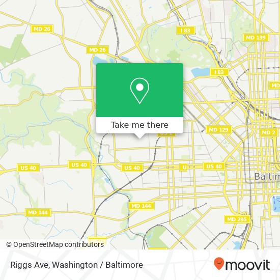 Riggs Ave, Baltimore, MD 21216 map