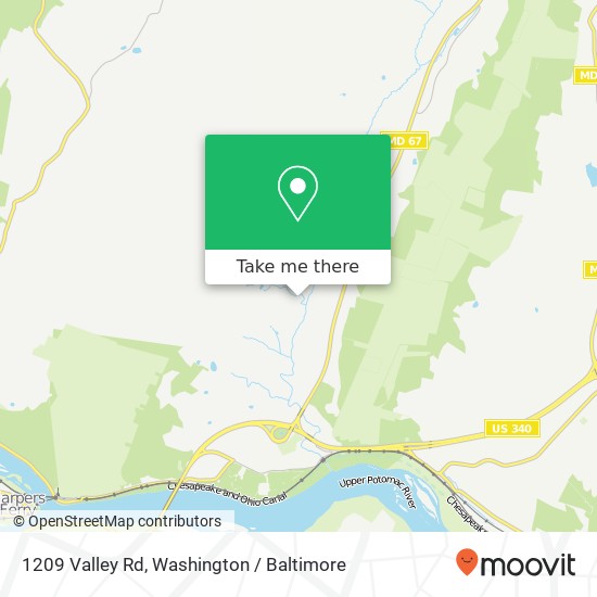 Mapa de 1209 Valley Rd, Knoxville, MD 21758